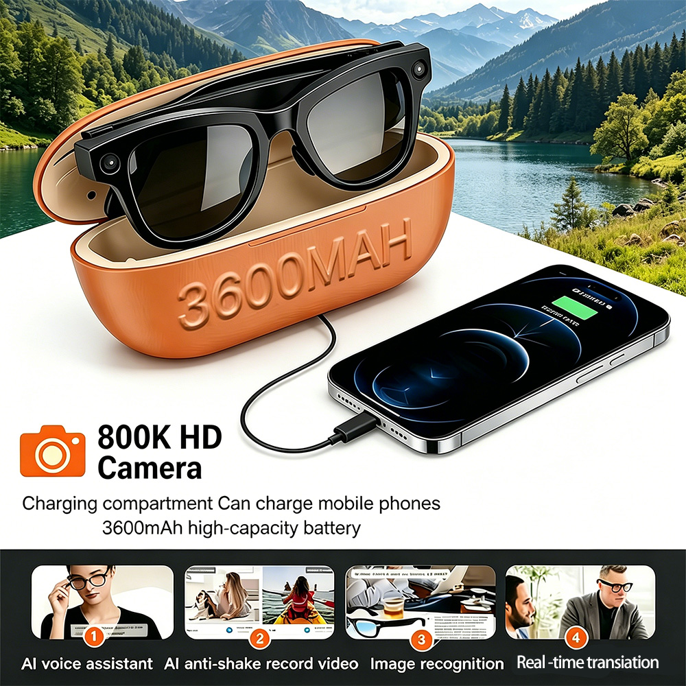 Photography With Ai - 2026 Neue KI-Smart-Brille mit Kamera, Videoaufnahme,