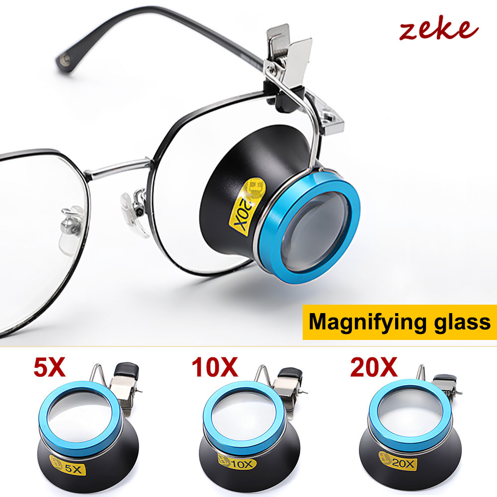 Eye Piece Magnifier - 20X 10X 5X Brillenlupe Clip-On Augenlupe
