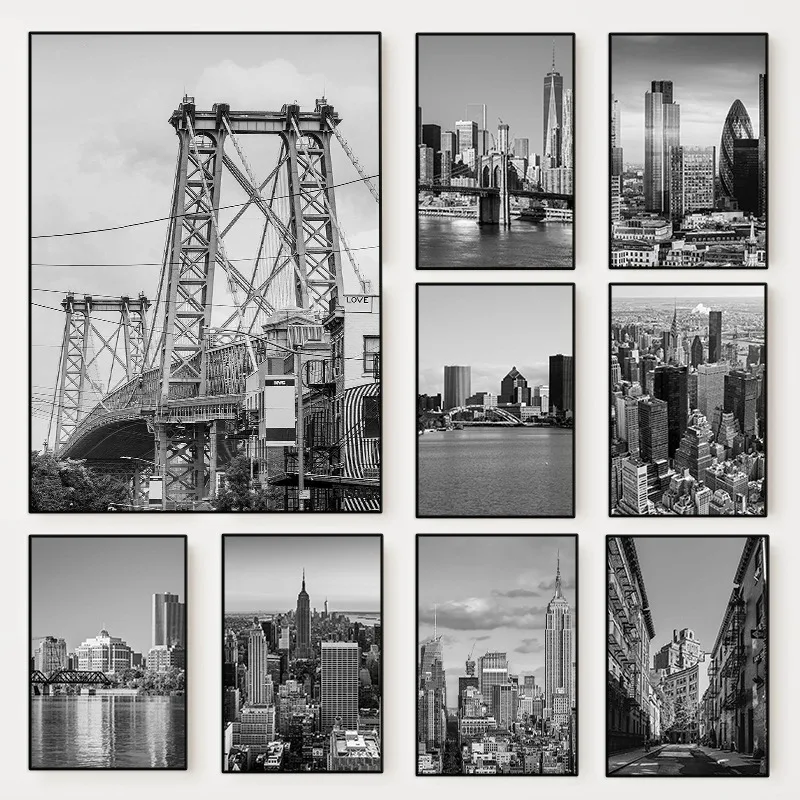 Photography New York - (2D-Leinwandgemälde) Schwarz-Weiß-Fotoposter „New York City“, New