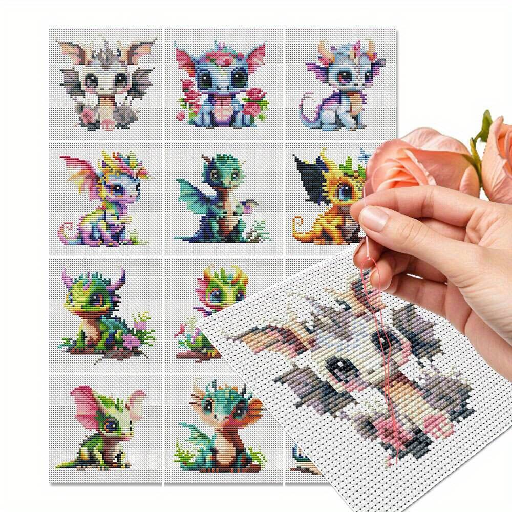 Photography Geometry - 12Pcs Drachen Kreuz Stich 11CT Gedruckt