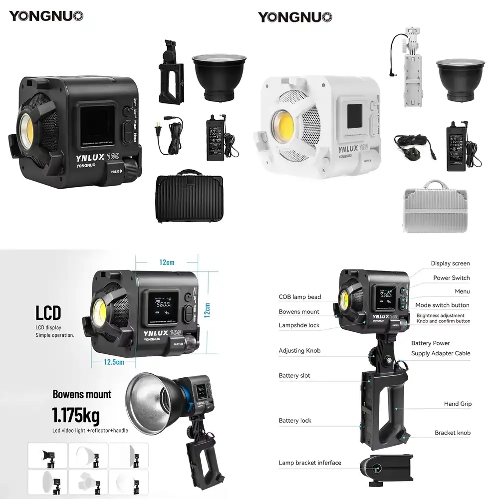 Photography Videos Free - YONGNUO YNLUX100 100W 3200K-5600K Kompaktes Handgehaltenes