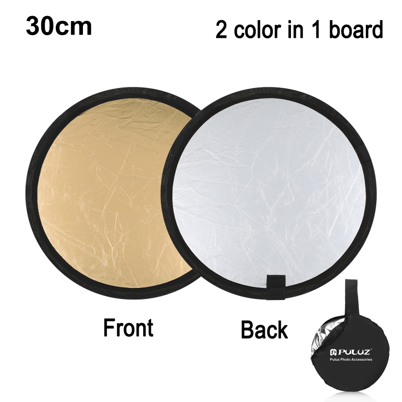 Photography Award - Puluz 30cm Fotografie Reflektor platte Silber/Gold