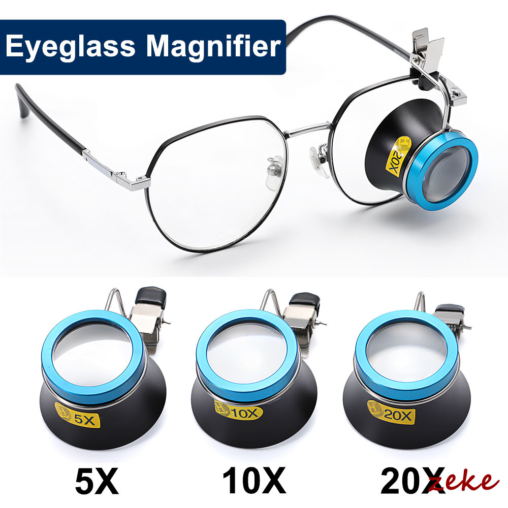Eye Piece Magnifier - 5X 10X 20X Brillenlupe Clip-On Augenlupe
