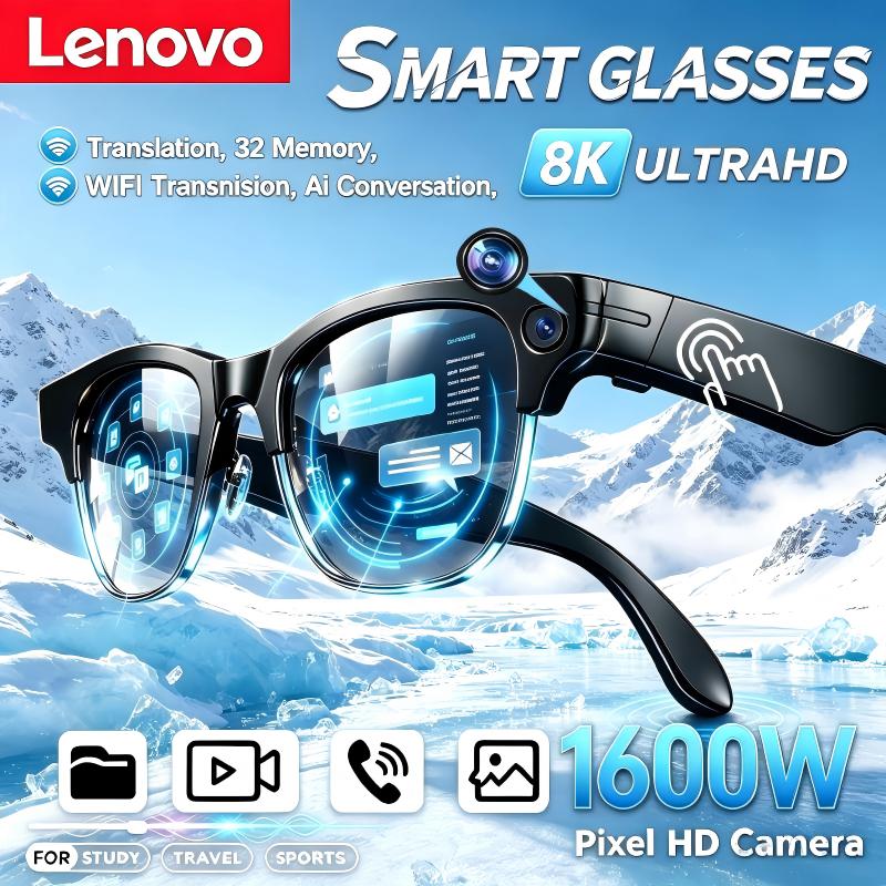 Photography With Ai - Lenovo Kabellose KI-Smart-Brille Bluetooth-Fernbedienung 8K HD
