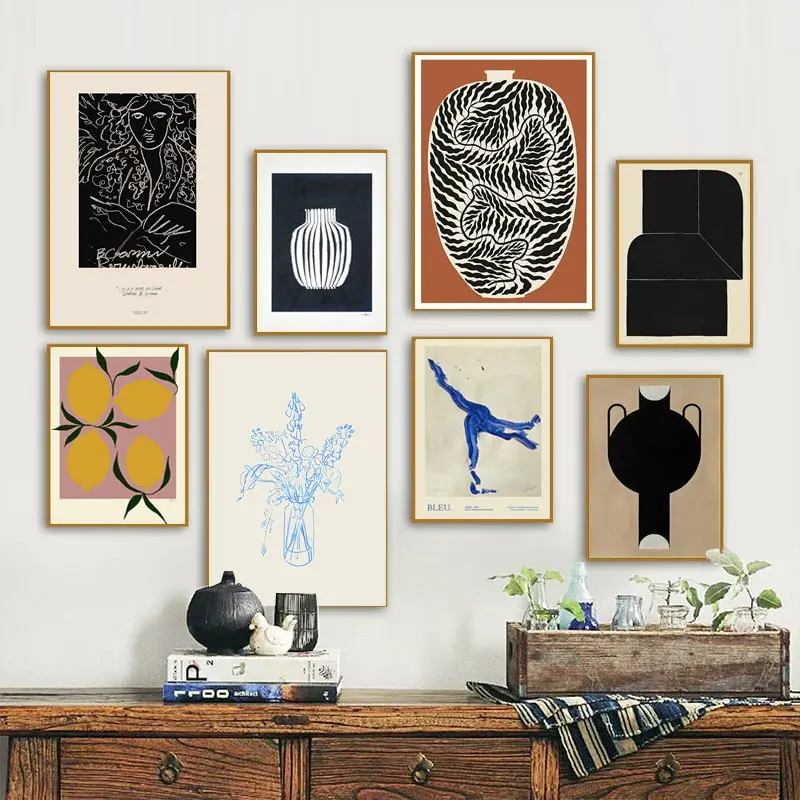 Photography Geometry - Abstrakte Minimalistische Zitronenvase Geometrische Wandkunst Poster
