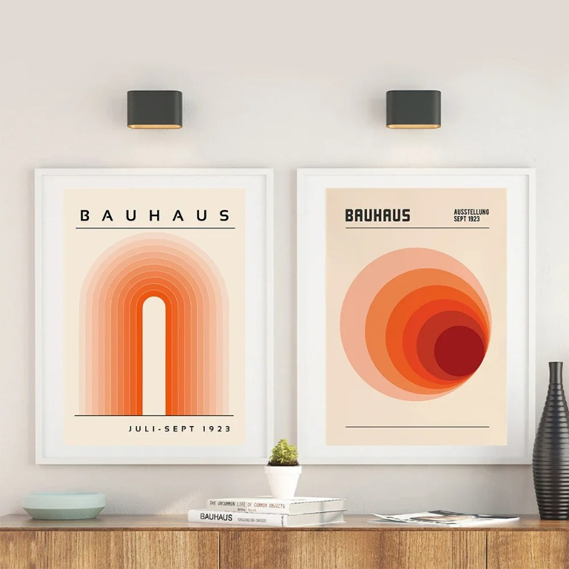 Orange Bauhaus Retro Kunstdruc – Photography Geometry Bewertung und Preis