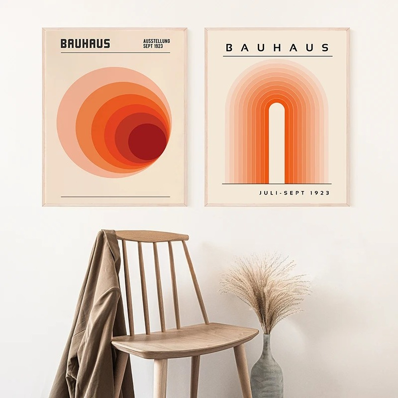 Orange Bauhaus Retro Kunstdruc – Photography Geometry Bewertung und Preis