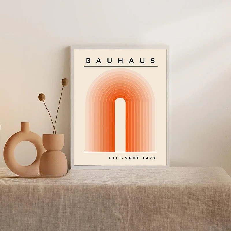 Orange Bauhaus Retro Kunstdruc – Photography Geometry Bewertung und Preis