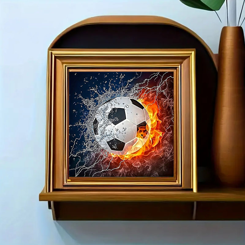 Ein Set Fußball-Diamantmalerei – Photography Geometry Bewertung und Preis