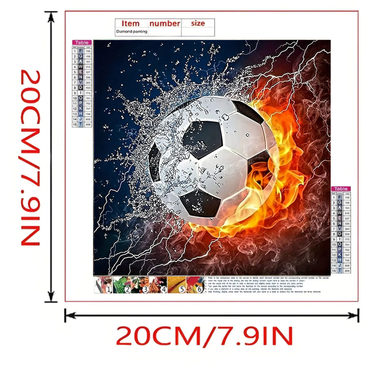 Ein Set Fußball-Diamantmalerei – Photography Geometry Bewertung und Preis